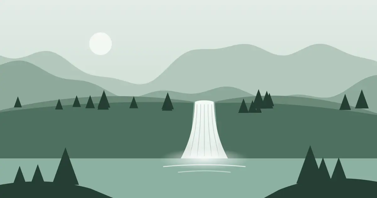 Illustrated featured image for Rock Creek Falls in Atoka County, Oklahoma