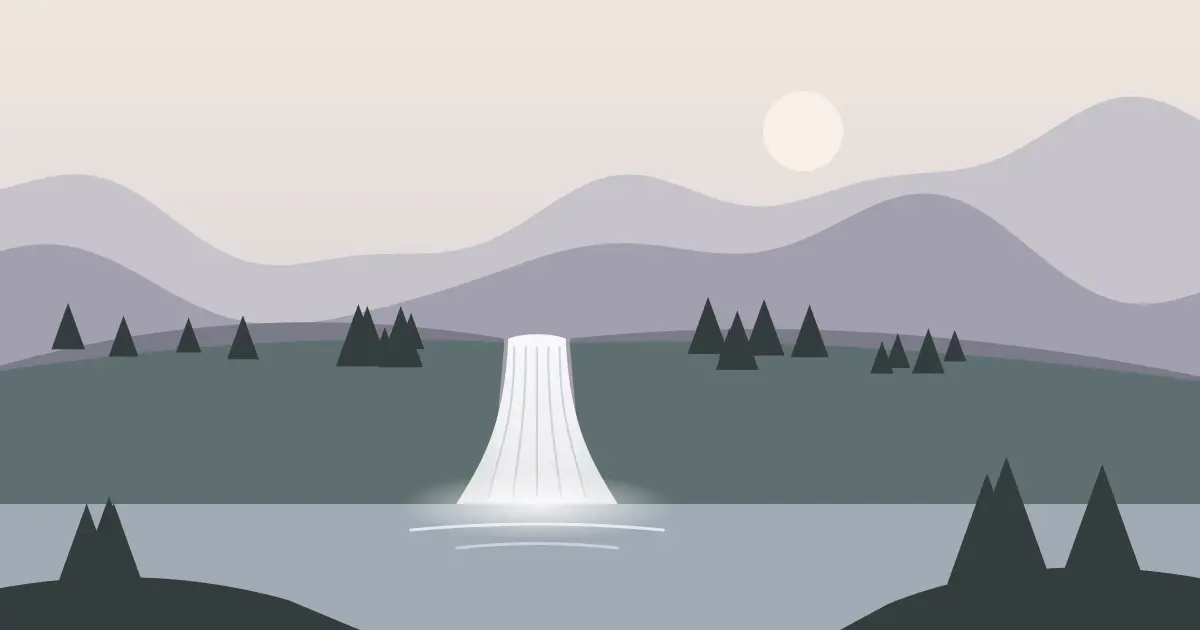 Illustrated featured image for Wolf Hollow Falls in Gilliam County, Oregon