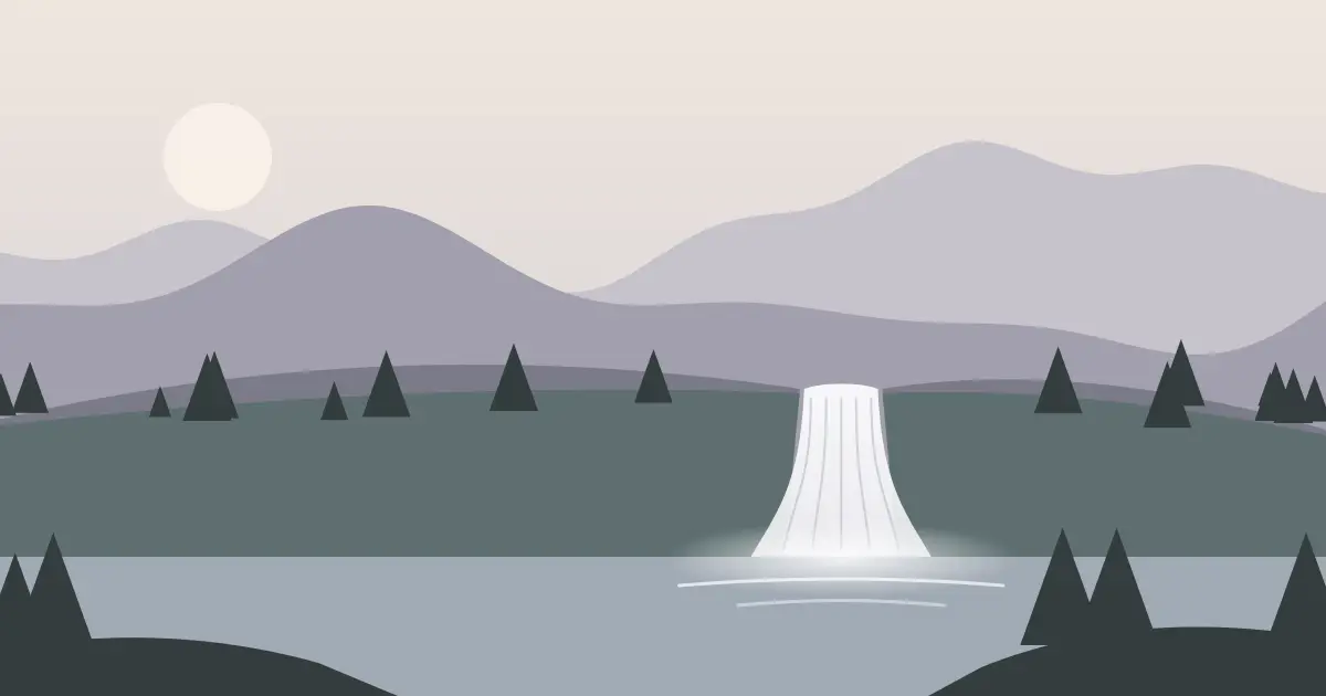 Illustrated featured image for tíkem Falls in Wallowa County, Oregon