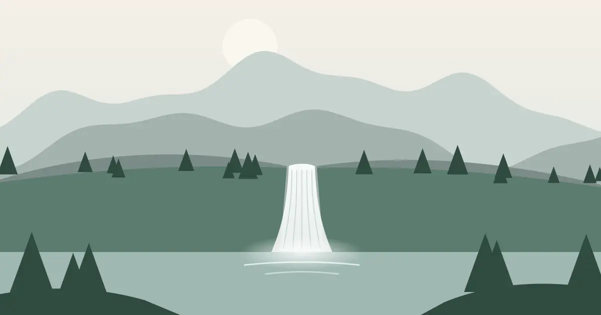 Illustrated featured image for Buck Falls in Morrow County, Oregon