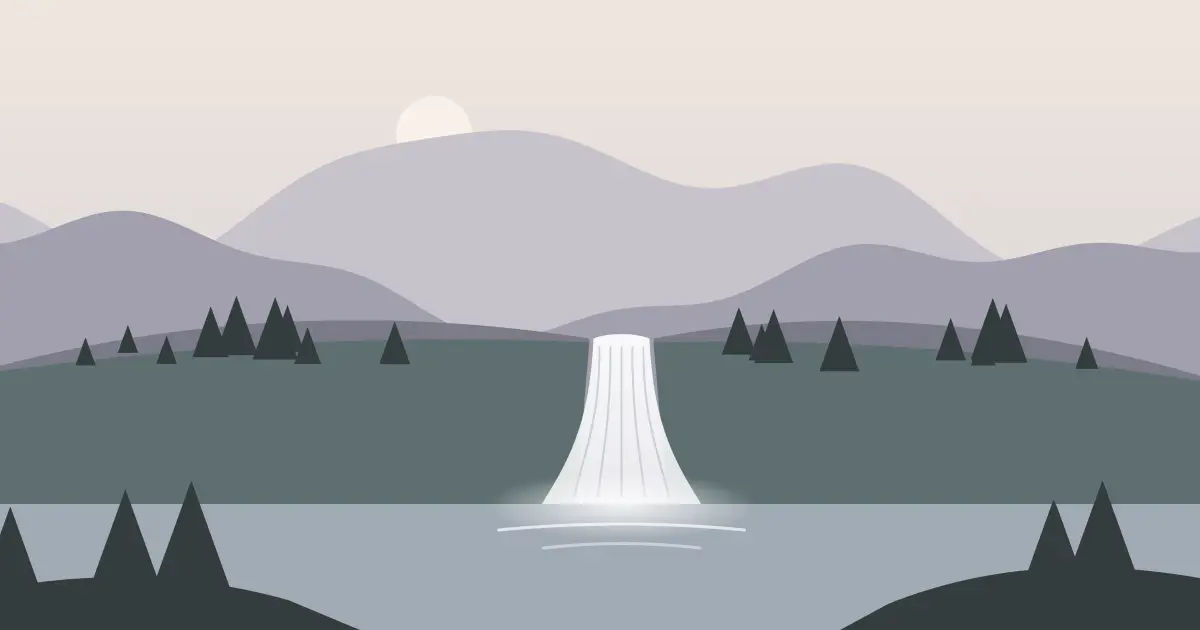 Illustrated featured image for Cascade Falls in Linn County, Oregon