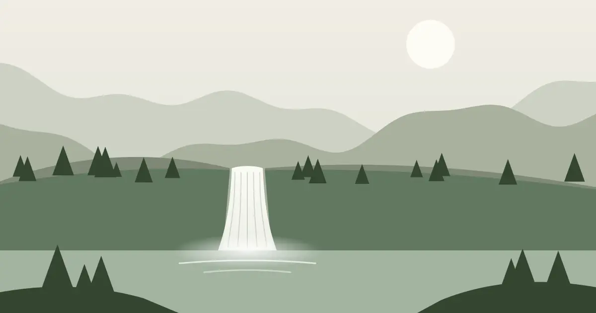 Illustrated featured image for Painter Falls in Linn County, Oregon