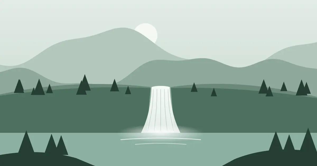 Illustrated featured image for Horseshoe Falls in Sherman County, Oregon