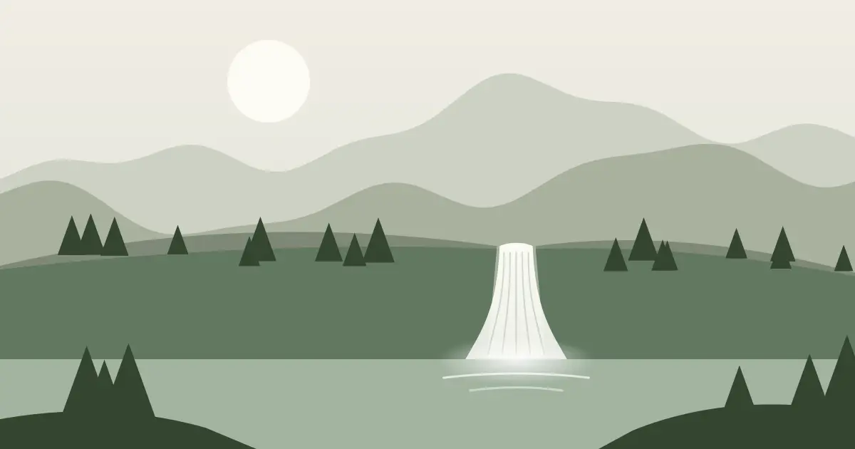 Illustrated featured image for Upper Falls in Crook County, Oregon
