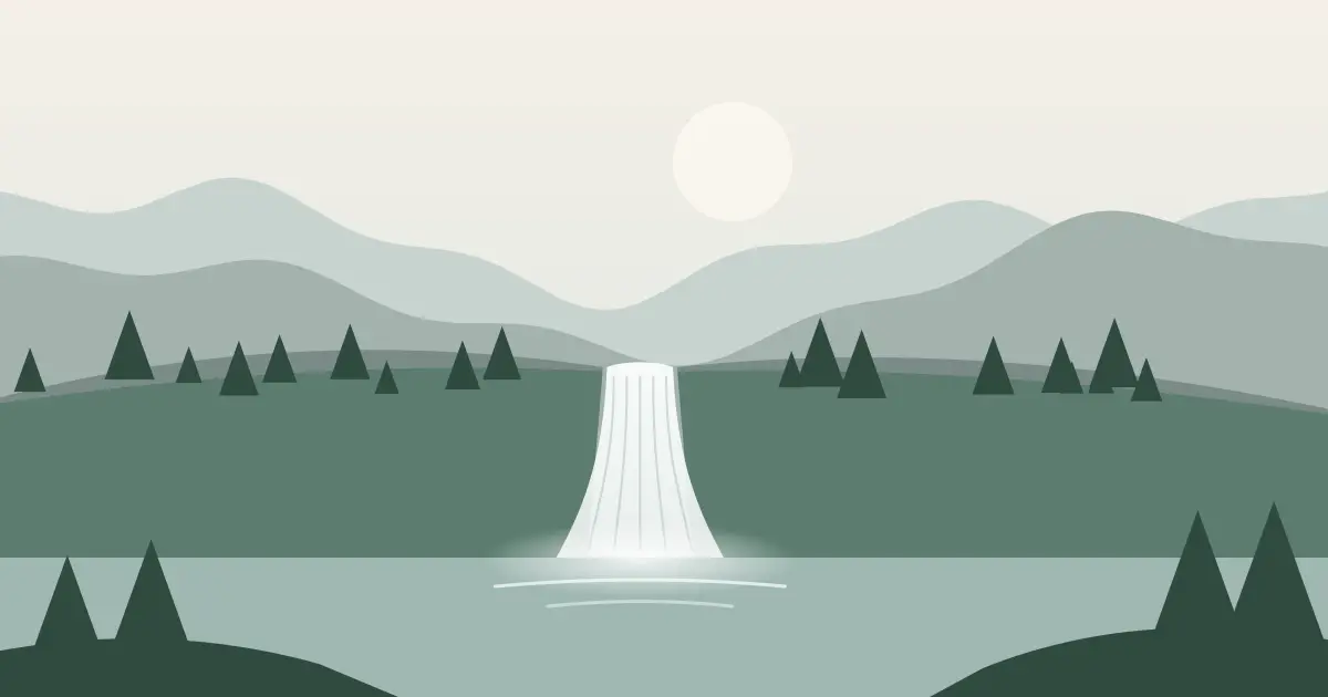 Illustrated featured image for Lower Soda Falls in Linn County, Oregon