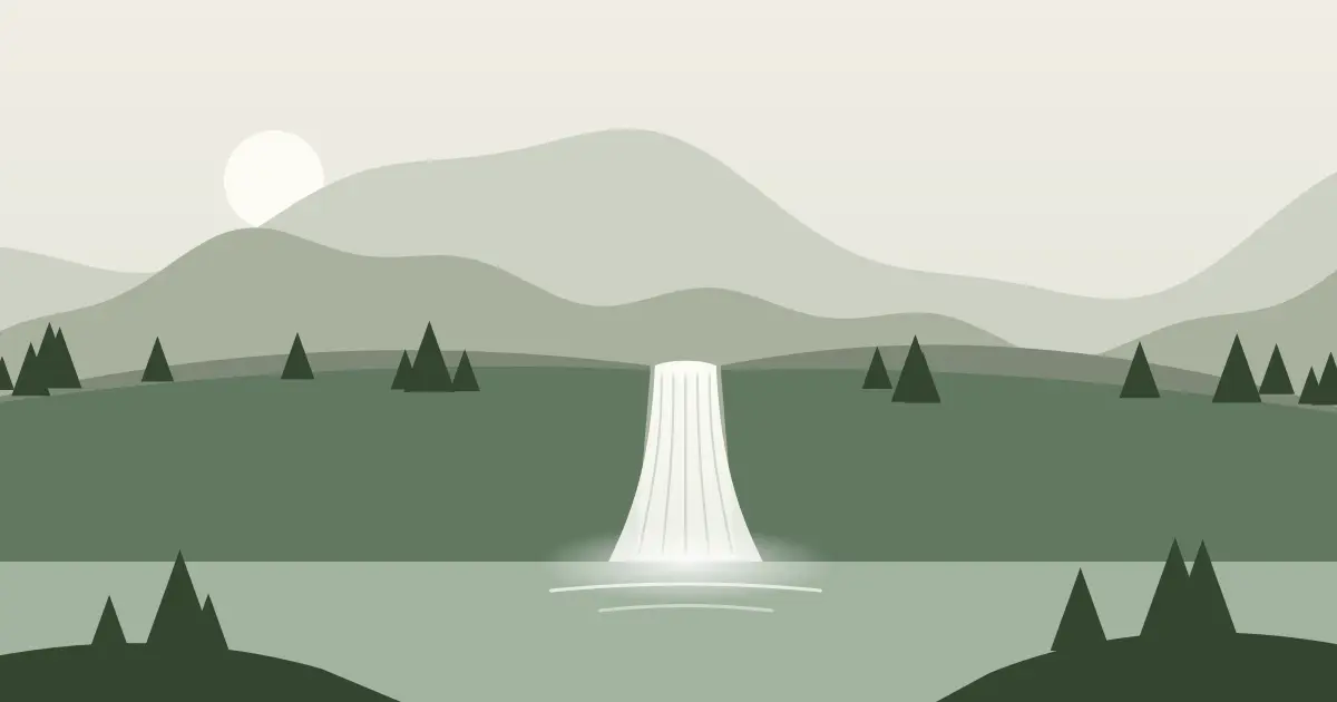 Illustrated featured image for Moose Creek Falls in Linn County, Oregon