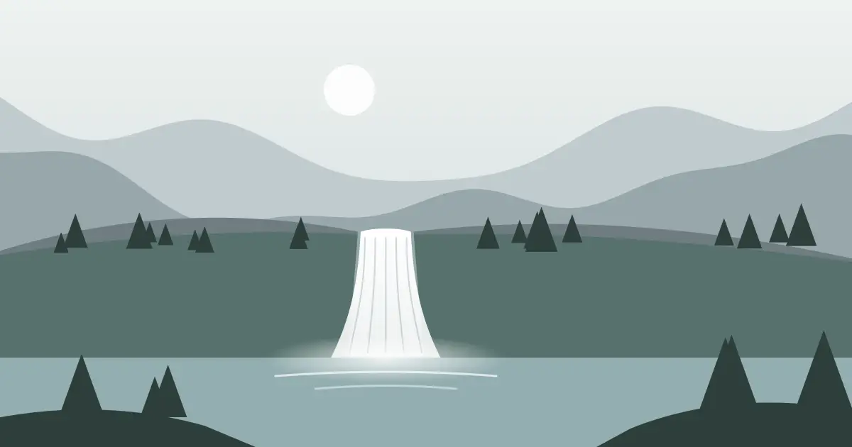 Illustrated featured image for Rainbow Falls in Linn County, Oregon