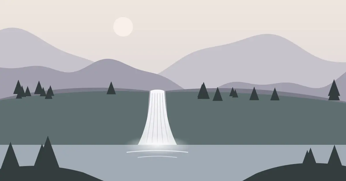 Illustrated featured image for Upper Soda Falls in Linn County, Oregon