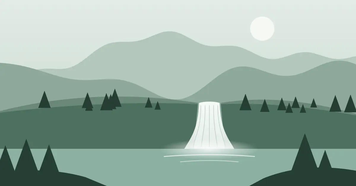 Illustrated featured image for Winding Staircase Falls in Cambria County, Pennsylvania