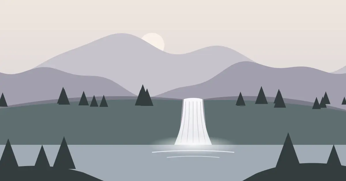 Illustrated featured image for Pelham Falls in Greenville County, South Carolina