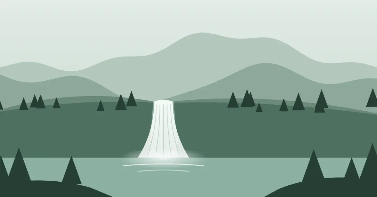 Illustrated featured image for Lower Falls in Greenville County, South Carolina