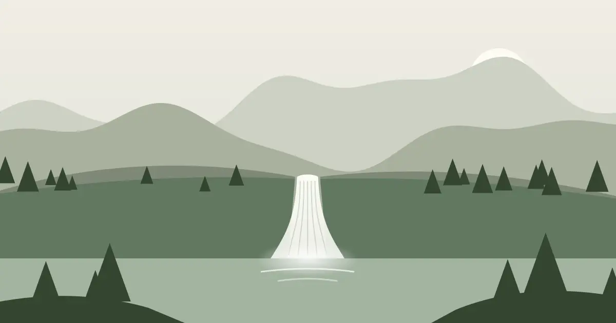 Illustrated featured image for Reedy River Falls in Greenville County, South Carolina