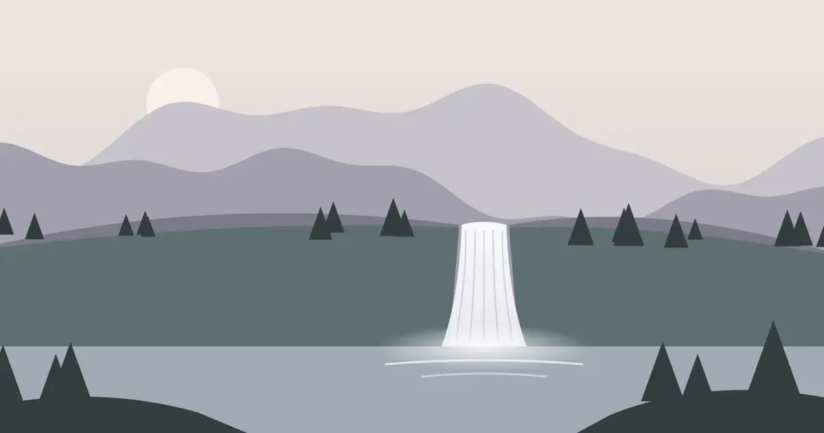 Illustrated featured image for Flatrock Falls in Morgan County, Tennessee