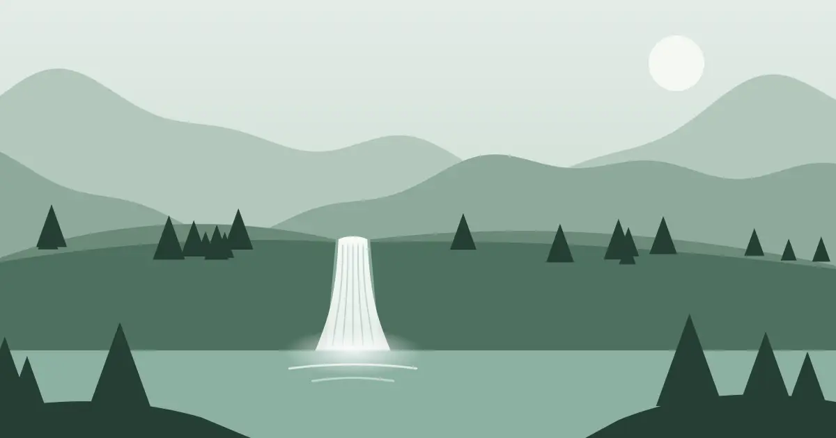 Illustrated featured image for Roos Falls in Gillespie County, Texas
