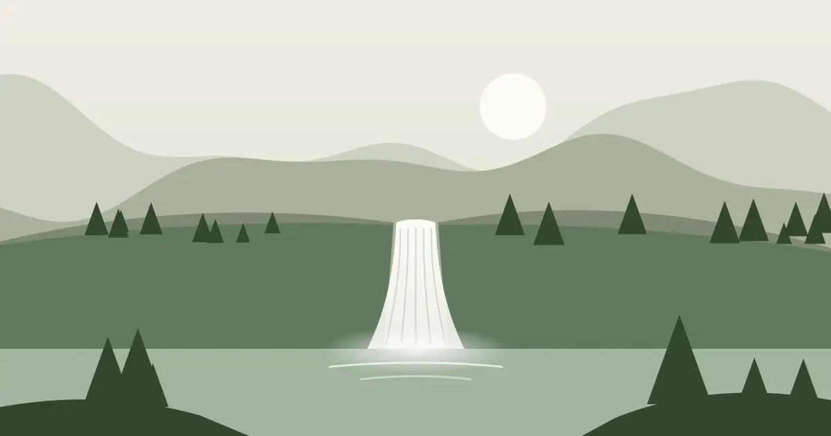 Illustrated featured image for Skiles Falls in Karnes County, Texas