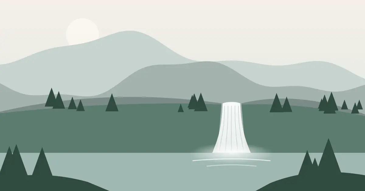 Illustrated featured image for Funnel Falls in Grand County, Utah