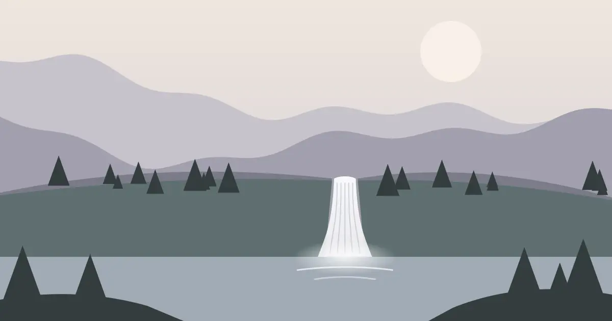 Illustrated featured image for Hyco Falls (historical) in Halifax County, Virginia