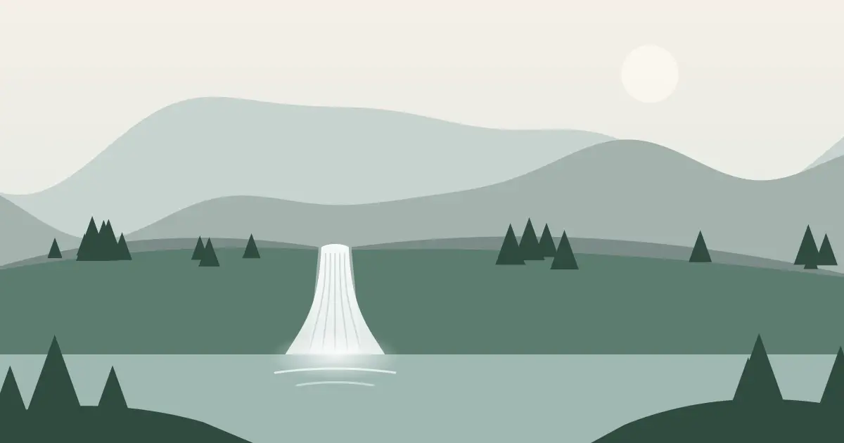 Illustrated featured image for Lilliwaup Falls in Mason County, Washington