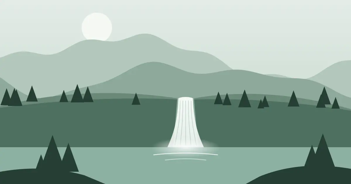 Illustrated featured image for Pilchuck Creek Falls in Snohomish County, Washington
