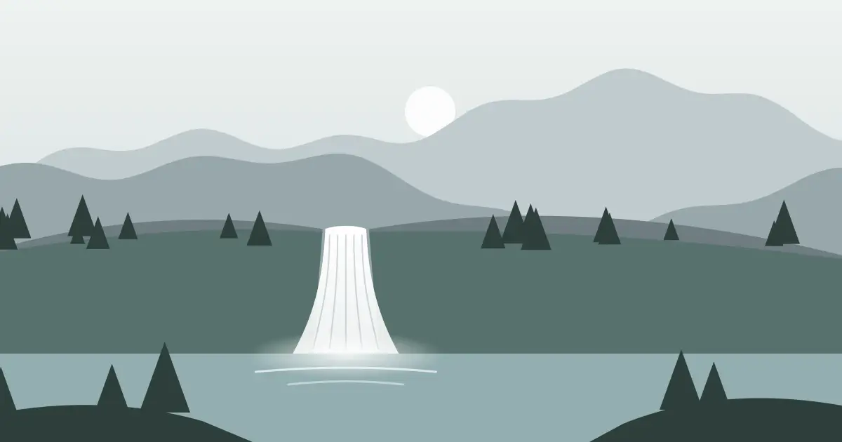 Illustrated featured image for Wilson Creek Falls in Lincoln County, Washington