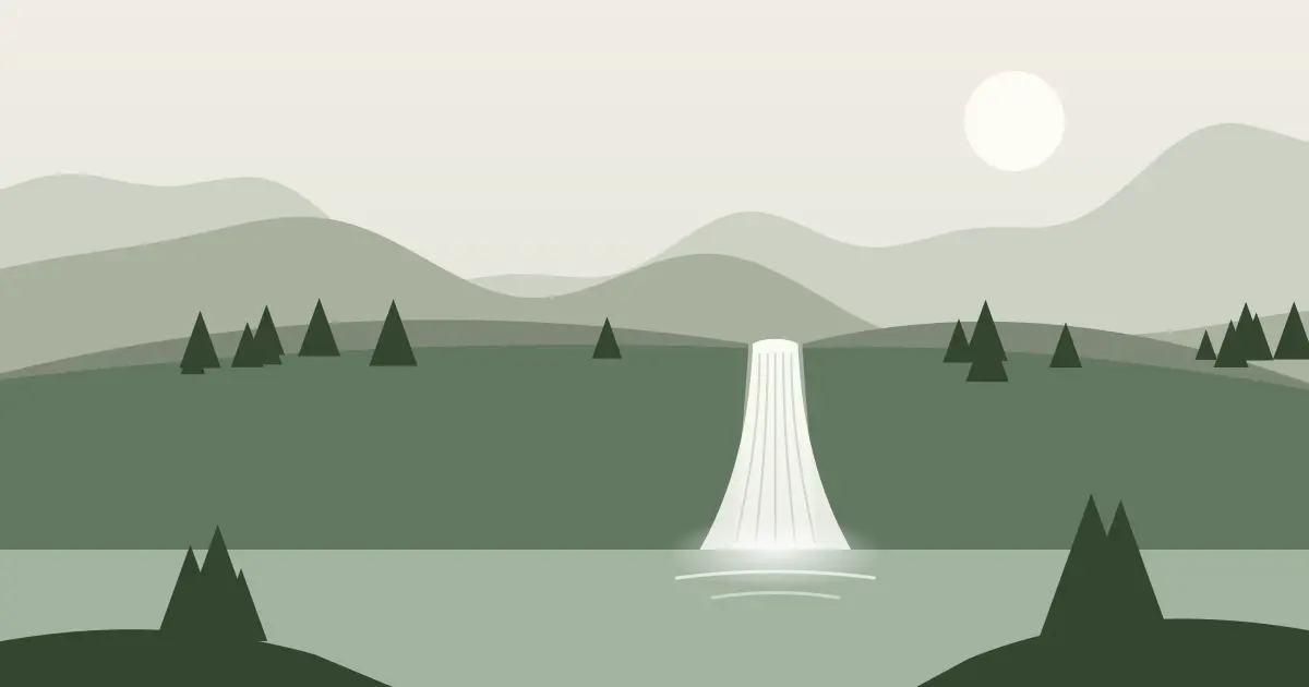 Illustrated featured image for Gibson Falls in Snohomish County, Washington