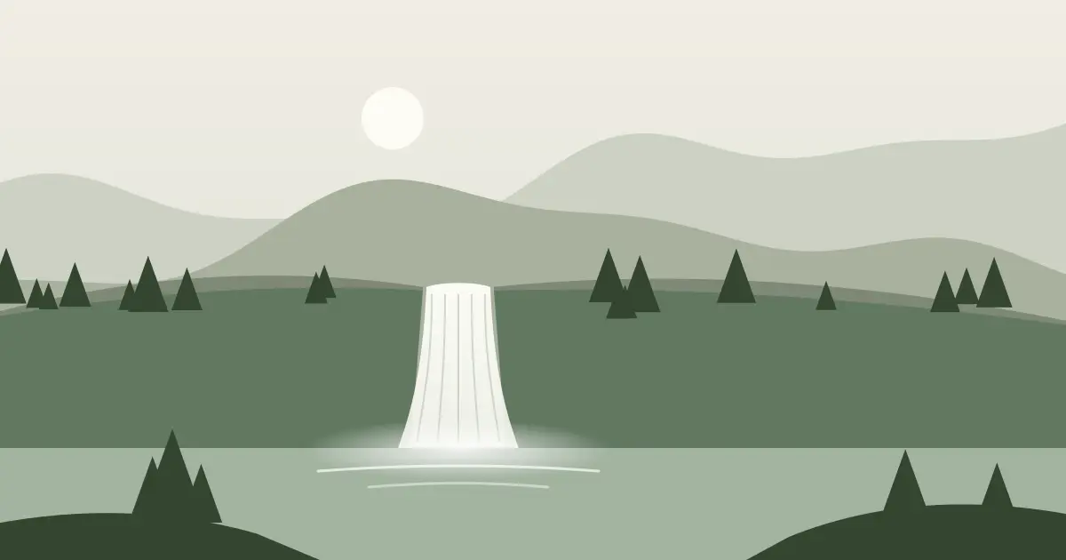 Illustrated featured image for Domke Falls in Chelan County, Washington