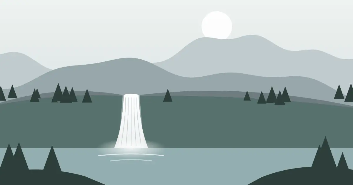 Illustrated featured image for Foggy Dew Falls in Okanogan County, Washington