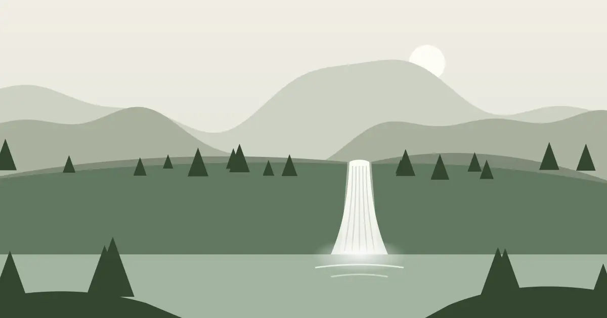 Illustrated featured image for Mission Falls in Okanogan County, Washington