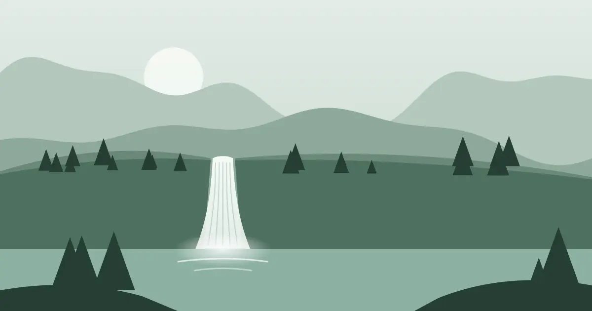 Illustrated featured image for Clear Creek Falls in Yakima County, Washington