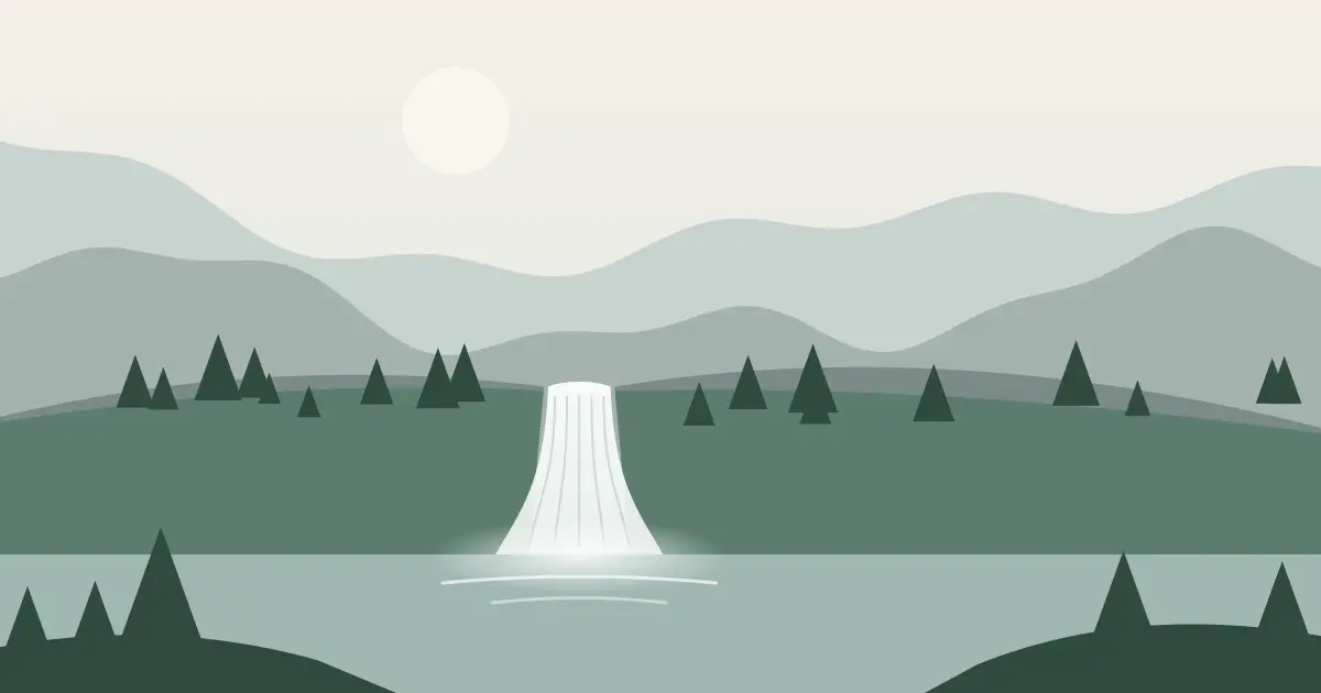Illustrated featured image for Logy Creek Falls in Yakima County, Washington