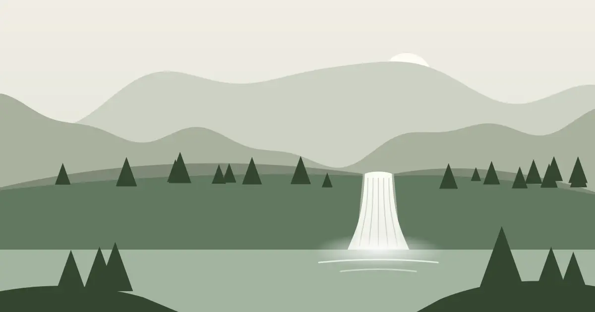 Illustrated featured image for Crooked Creek Falls in Yakima County, Washington