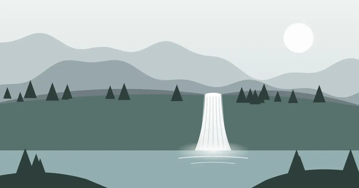 Illustrated featured image for Cedar Creek Falls in Lewis County, Washington