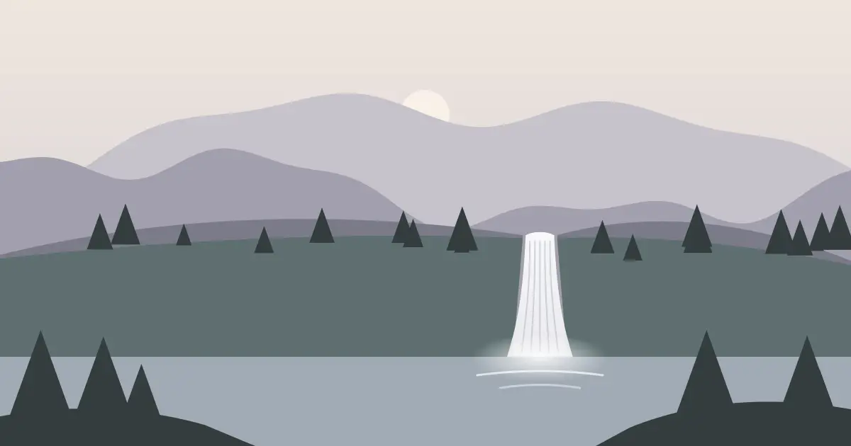 Illustrated featured image for Fisk Falls in Lewis County, Washington