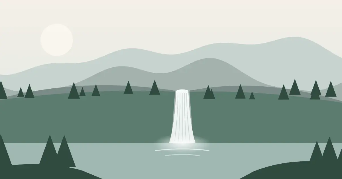 Illustrated featured image for Lewis Falls in Lincoln County, Wyoming