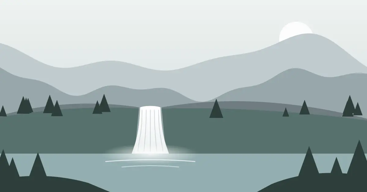 Illustrated featured image for Spring Creek Falls in Lincoln County, Wyoming