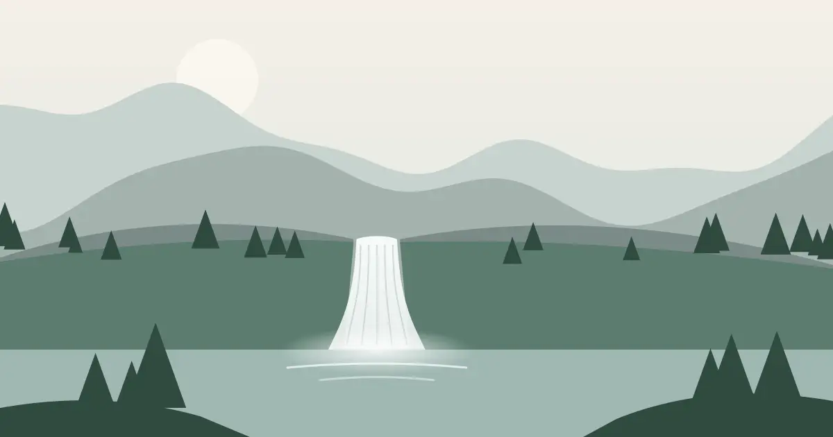 Illustrated featured image for Big Creek Falls in Park County, Wyoming