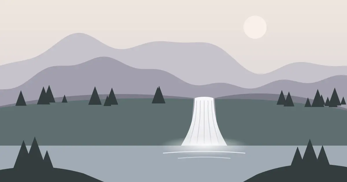 Illustrated featured image for Bridal Veil Falls in Park County, Wyoming