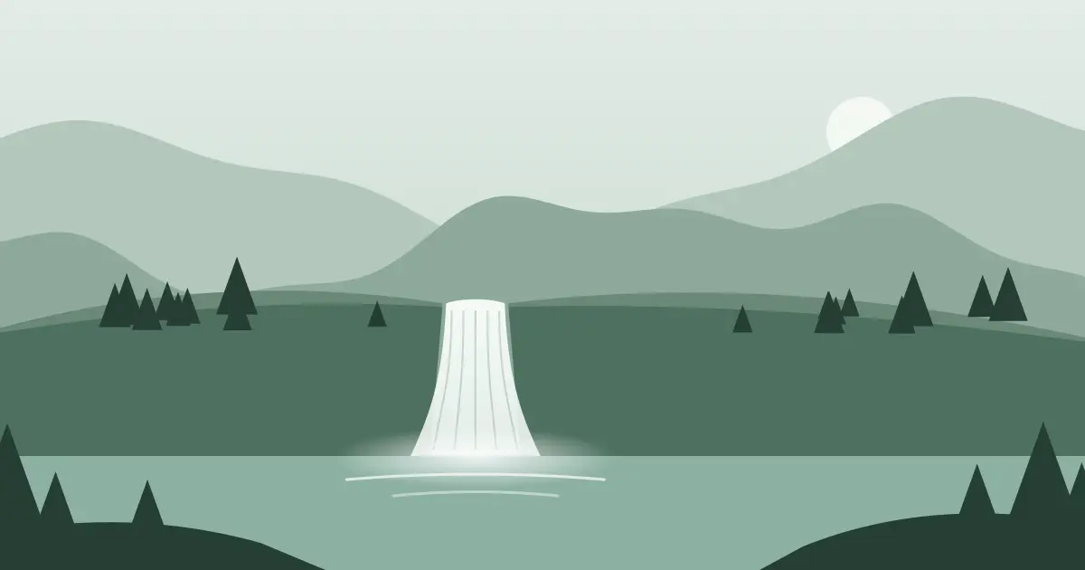 Illustrated featured image for Wagon Hound Falls in Converse County, Wyoming