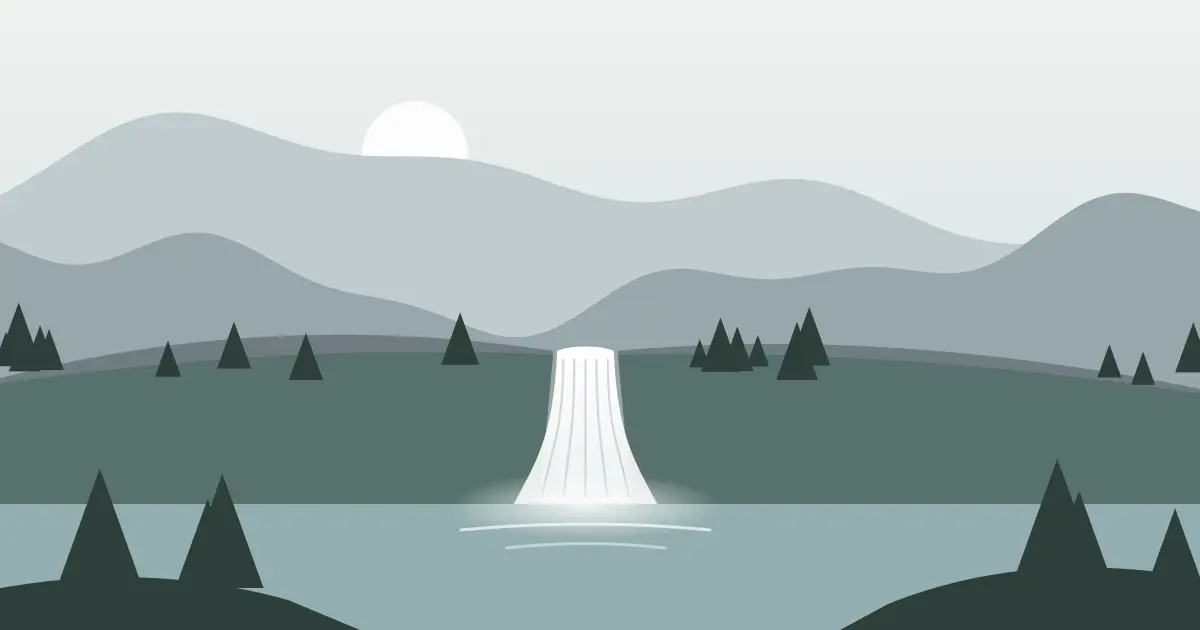 Illustrated featured image for Bull Lake Falls in Fremont County, Wyoming