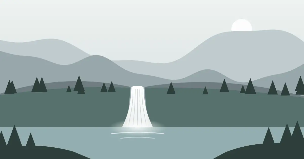 Illustrated featured image for Le Vasseur Falls in Converse County, Wyoming