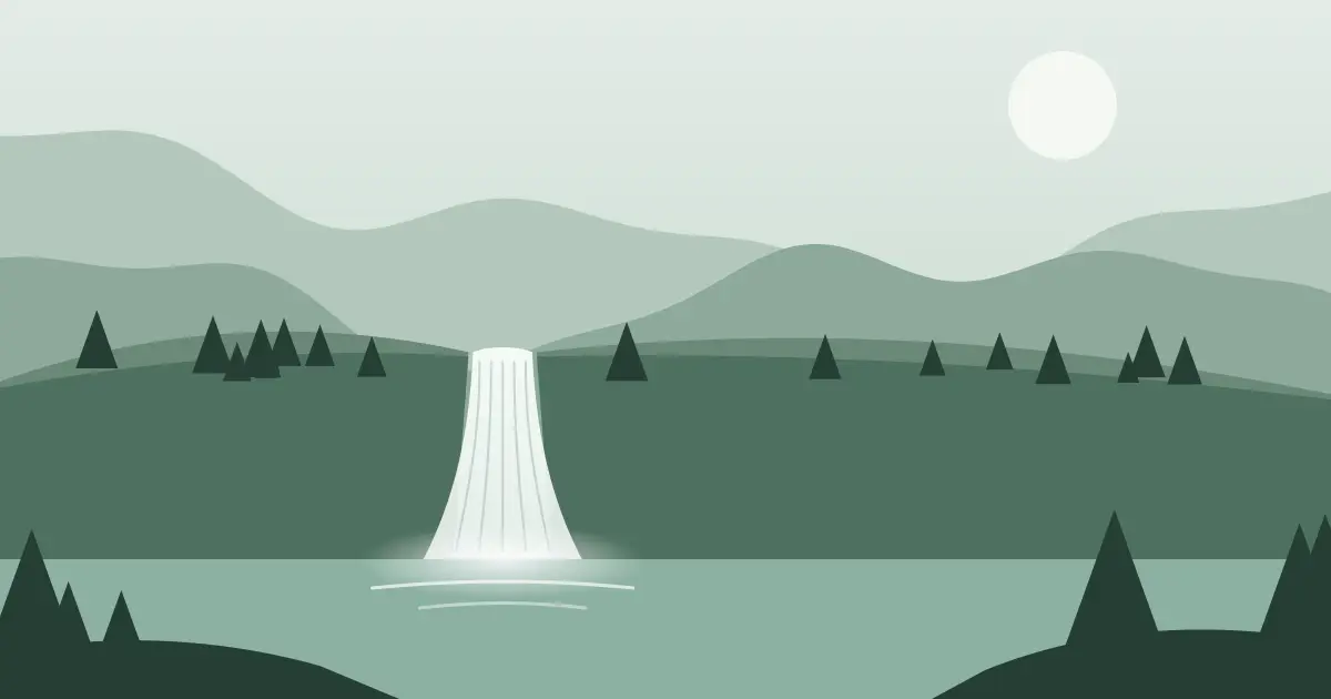 Illustrated featured image for Cliff Creek Falls in Sublette County, Wyoming