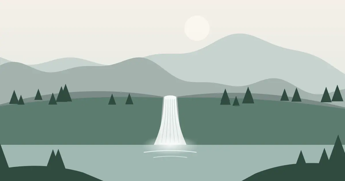 Illustrated featured image for North Fork Falls in Teton County, Wyoming