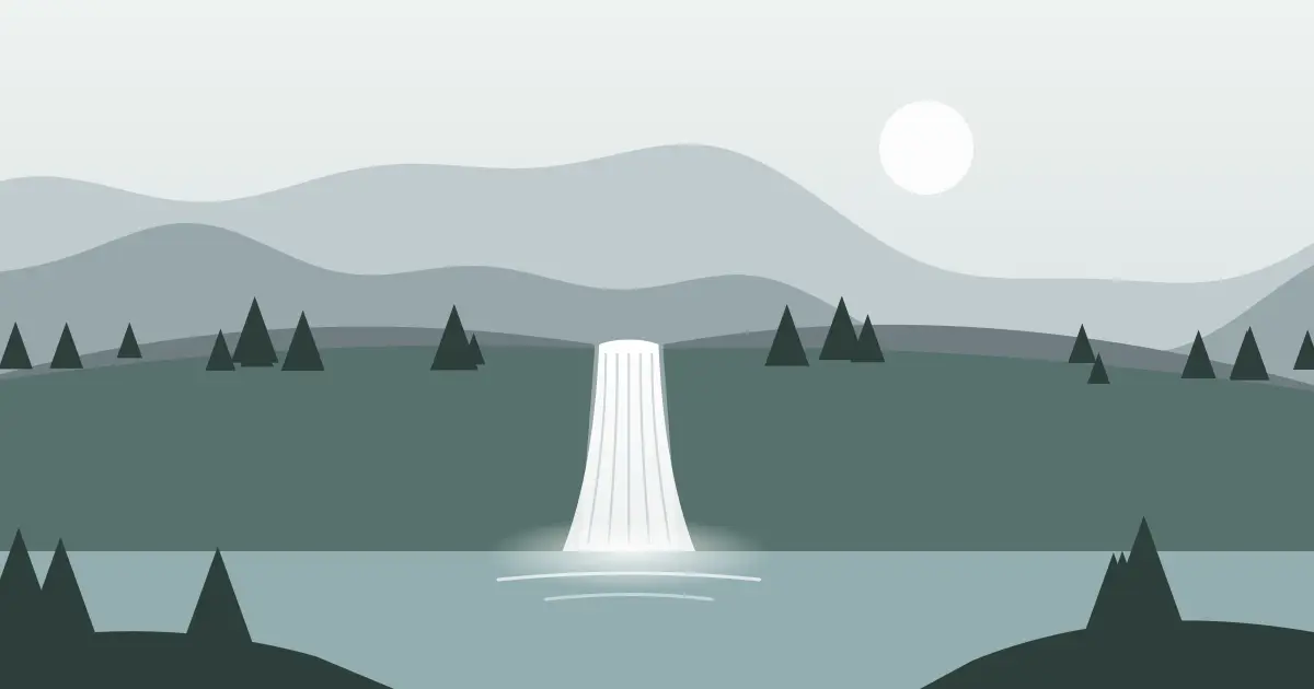Illustrated featured image for South Fork Falls in Teton County, Wyoming