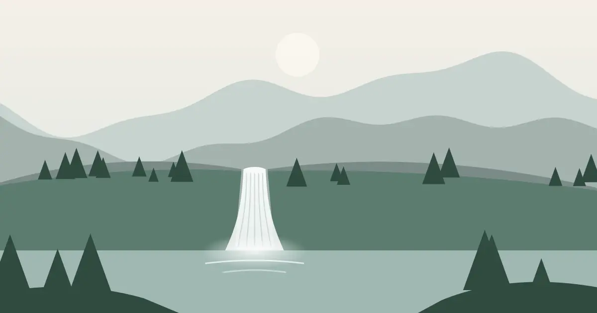 Illustrated featured image for Albright Falls in Teton County, Wyoming