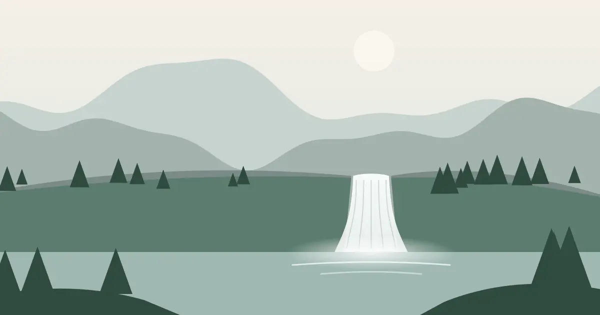 Illustrated featured image for Wahhi Falls in Teton County, Wyoming