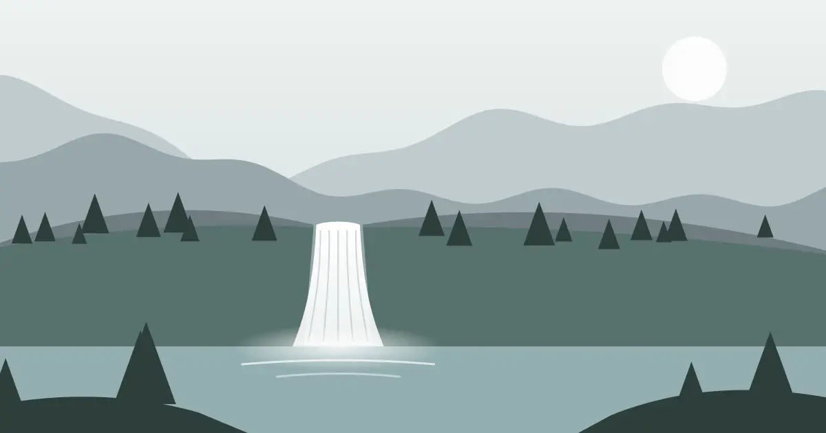 Illustrated featured image for Clear Creek Falls in Sublette County, Wyoming